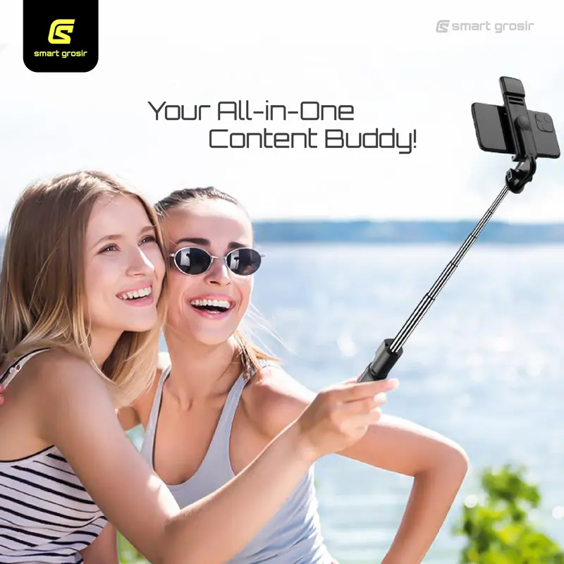 Foto Tongsis Tripod Bluetooth 4 In 1 LED dengan remote control Portable - TikTok Shopthumb3