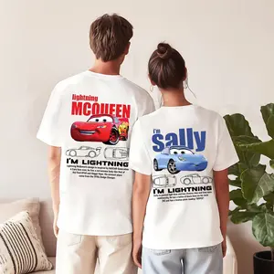 Kaos Couple Pasangan Lightning McQueen Dan Sally T- Shirt | Baju Pasangan pria dan wanita T-Shirt Kaos Cars Mcqueen & Sally Couple Baju Kaos Couple Lightning Mcqueen & Sally Carrera Kaos Cewek CowoK Pasangan Kaos Disney unisex terbaru Combed Keren Motif