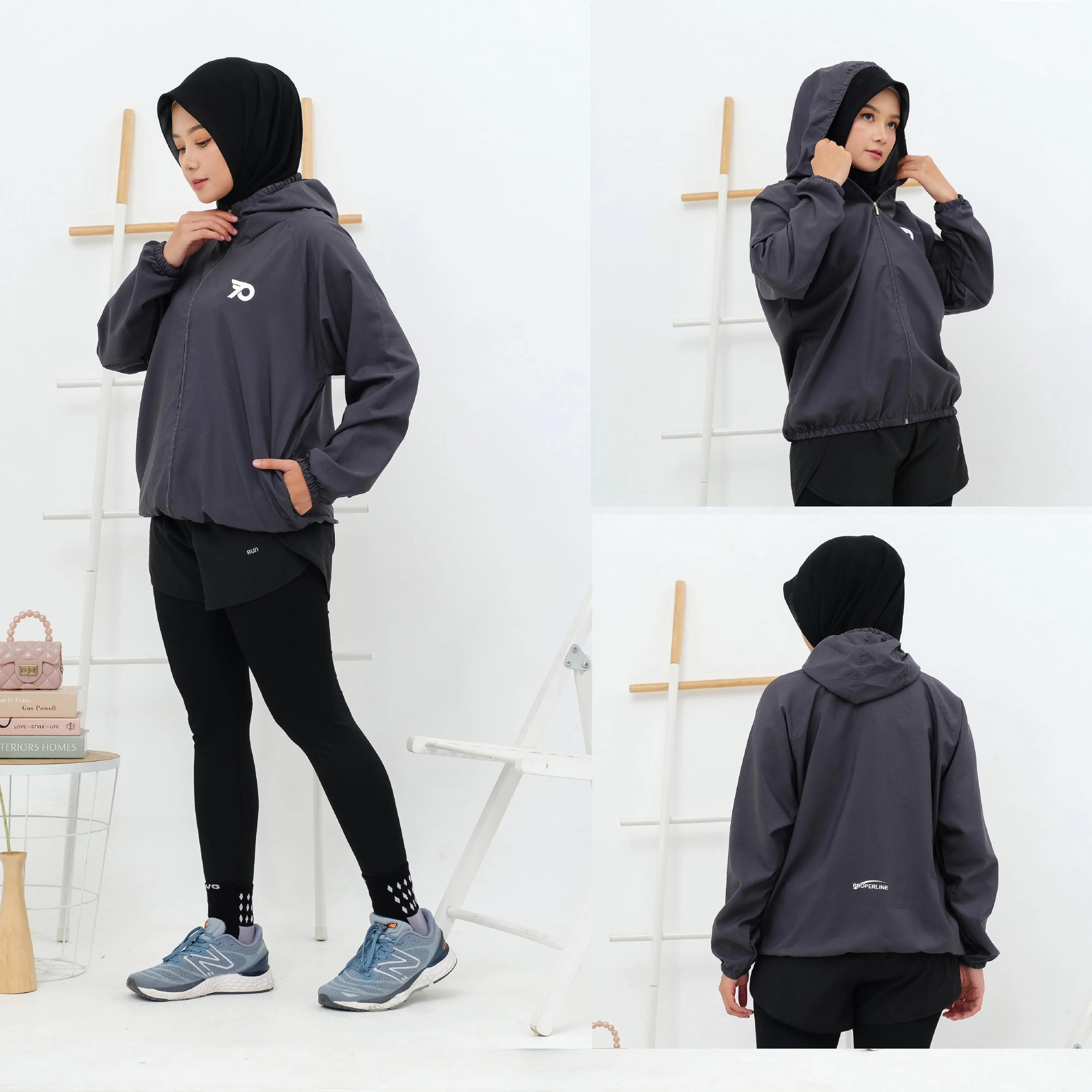 Jaket Olahraga Sauna Suit Jogging Lari Bersepeda Despo Gym Fitnes Senam Pria/Wanita Cepat Kering Parasut Sport