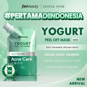 [NEW LAUNCHING] Fav Beauty Yogurt Peel Off Mask Mini 50 gr - Acne Care With Cica + Tea Tree | Masker Jerawat Penghilang Bekas Jerawat Komedo Exfoliasi Wajah SkinCare Acnes