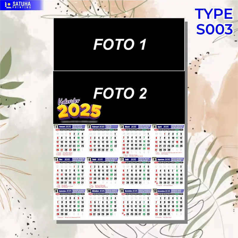 KALENDER CUSTOM SUKA-SUKA MURAH 12 BULAN BAHAN TEBAL 3