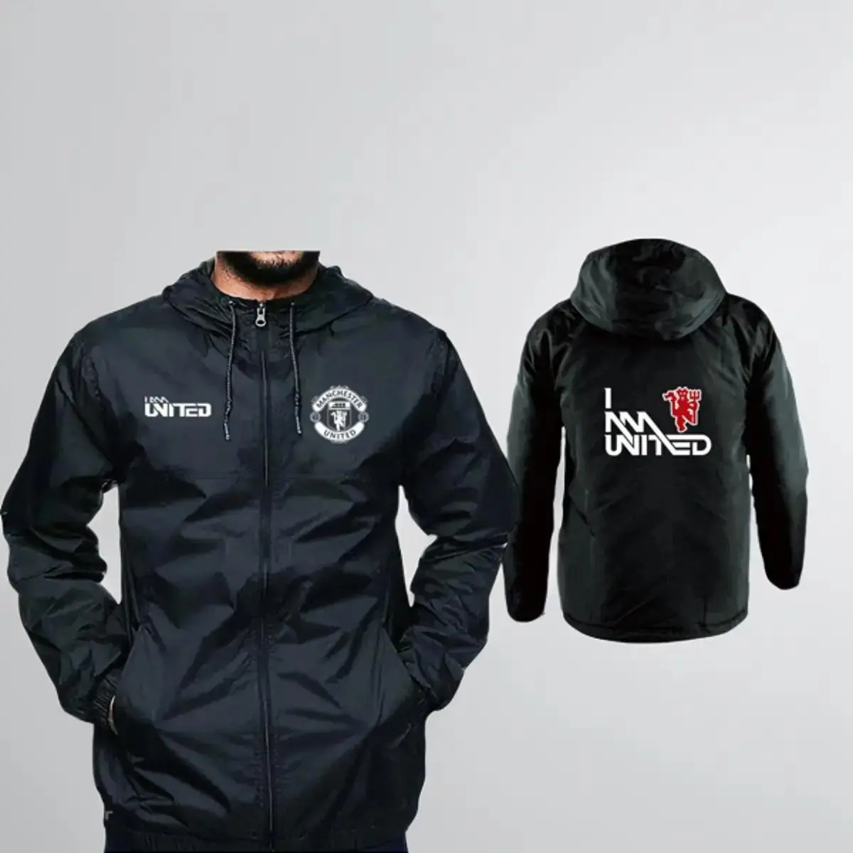 Jaket Pria Termurah J-Sport Manchester Utd Baru Keren Parasut Tebal Hitam Motor Merah Distro Parka Bomber Navy
