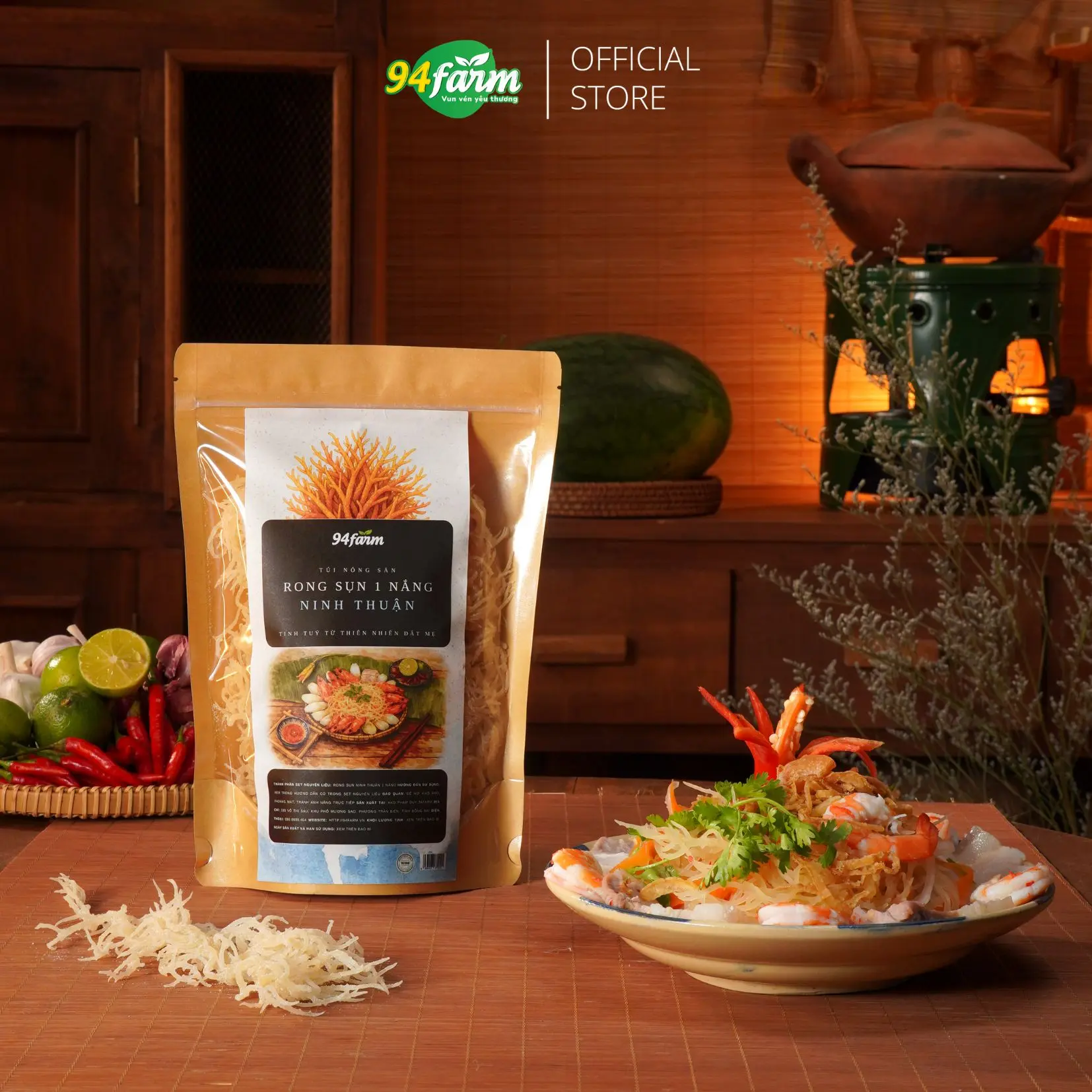 94farm Rong Sụn khô 1 nắng Nha Trang Tự Nhiên Giòn Sật Vị Thanh Mát Tăng Thêm Sự Ngon Miệng Cho Món Chè Và Salad
