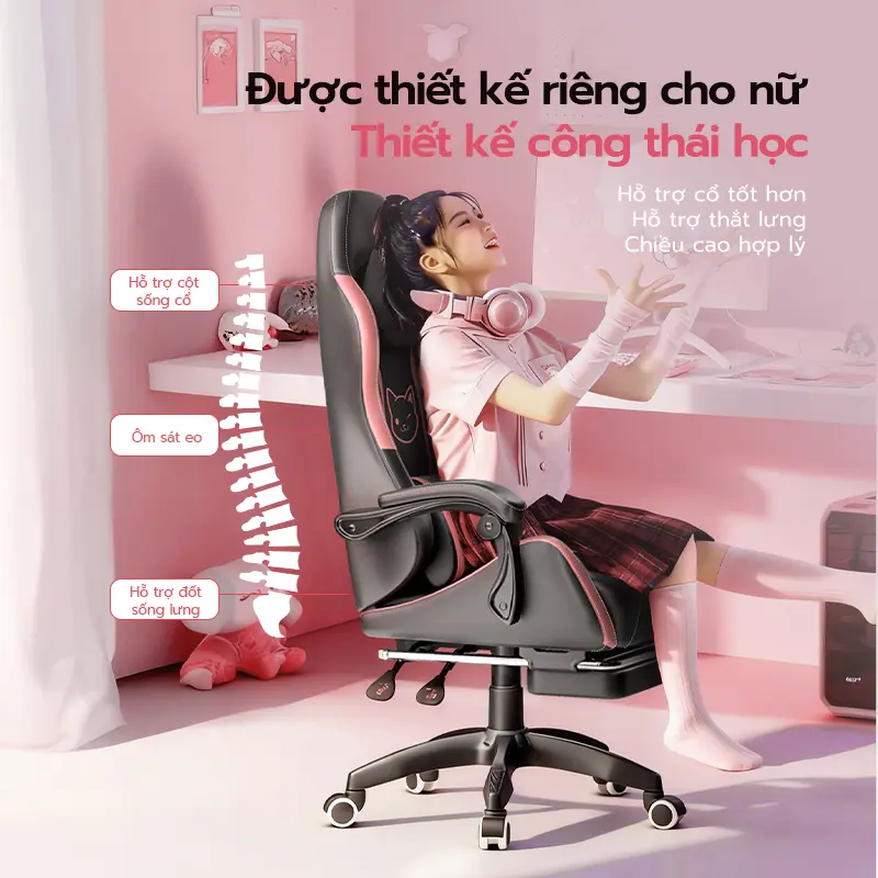Ghế game gaming Xpanse X33-Chống bám bẩn và trầy xước,Được thiết kế riêng cho nữ giới | ghế công thái học | ghế làm việc | BigBuy360 - bigbuy360.vn