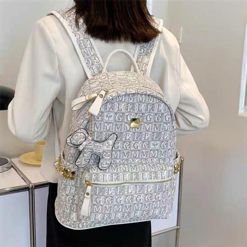 Balo Học Sinh Hoạ Tiết Chữ MGL Size 40 Quai To Phong Cách Trẻ Trung Cá Tính Chất Liệu Da PU Chống Thấm Nước Nhẹ Dung Tích Rộng Dãi Vừa A4 Alat Địa Lí Laptop Sử Dụng Mang Đi Học Đi Chơi Du Lịch