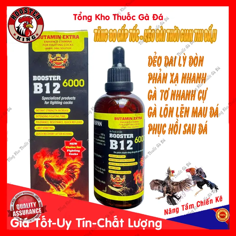 Butamin B12 6000 Nhân Sâm-Nuôi Gà Lên Tay Nhanh Nạp Pin Tăng Nước Máu Giúp Gà Tơ Nhanh Cự