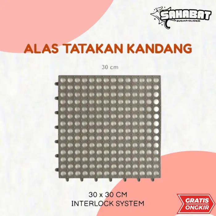 Karpet Alas Kandang Hewan Interlock Anti Air Slip Plastik Karet