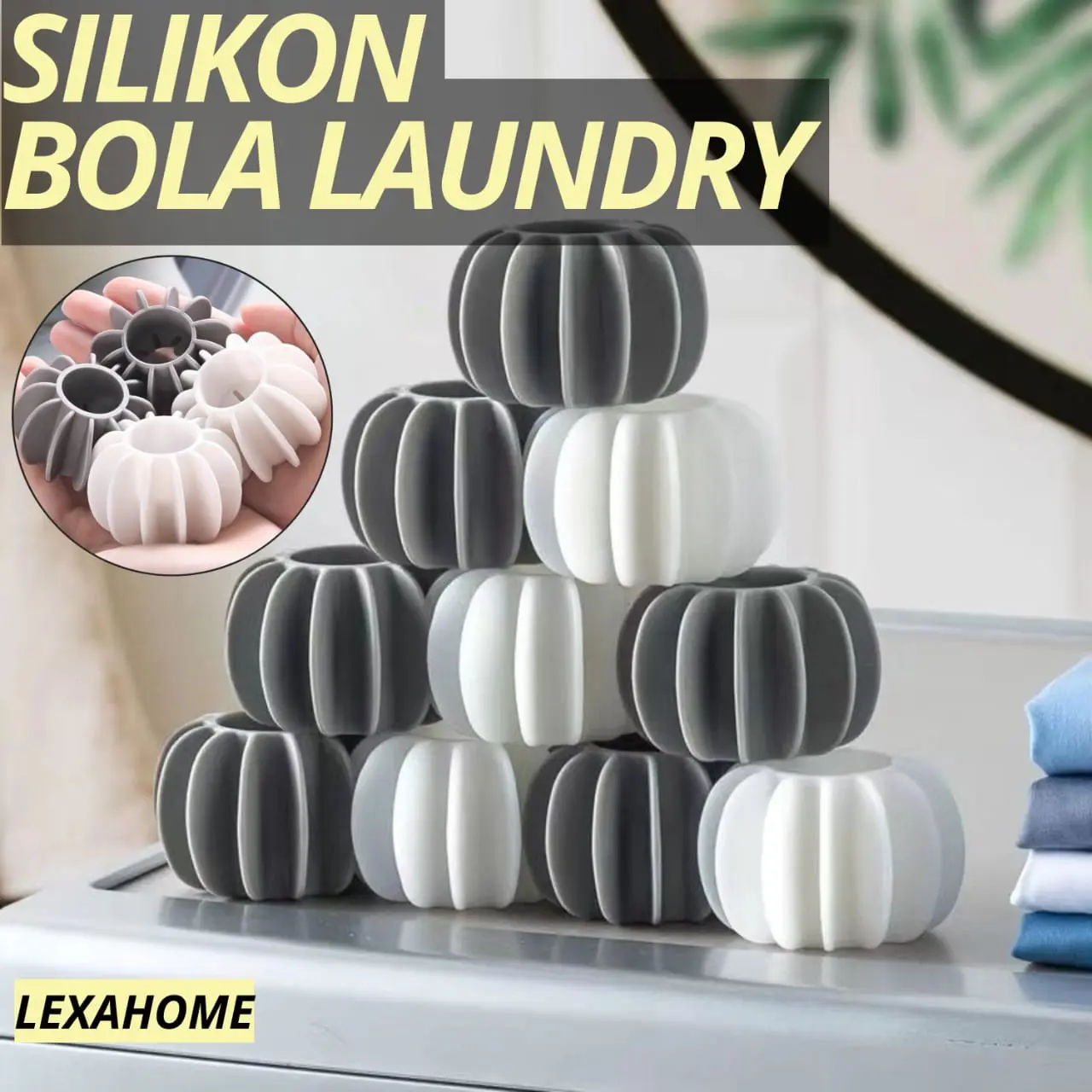 Bola Laundry Untuk Mesin Cuci Pakaian Anti Kusut | Laundry Ball Pembersih Pakaian