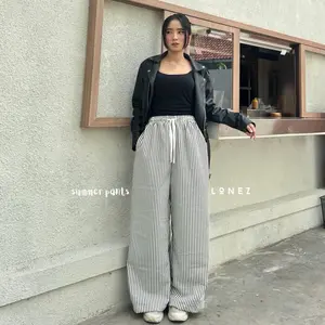 Summer Pants by LONEZ | Celana Salur | Loose Pants | Wideleg Pants | Stripe Pants | Celana Santai Wanita
