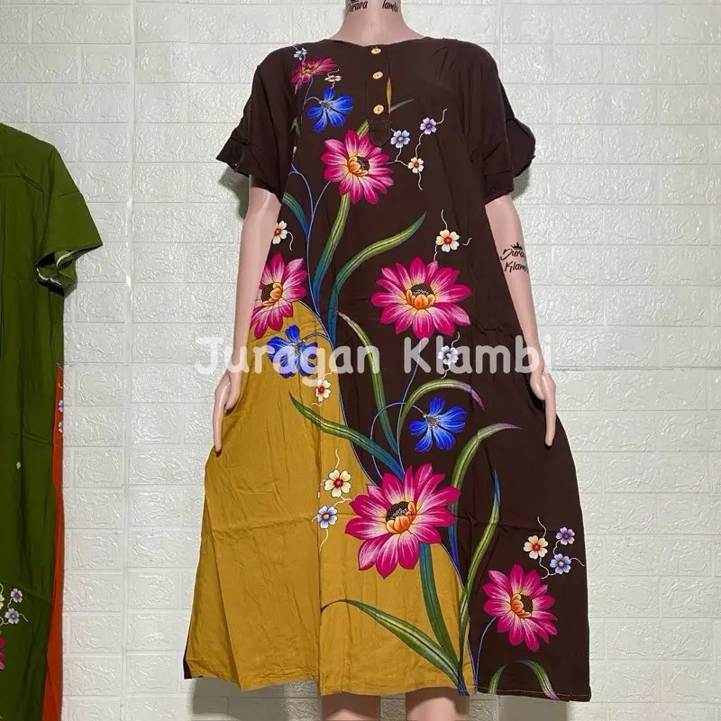 [Sesawi] Daster Alana 04 LD 120 Label Hitam bunga busui | baju santai wanita | baju tidur wanita Bumil Cantik Kancing Motif Menyusui Nyaman Rayon Ibu 4