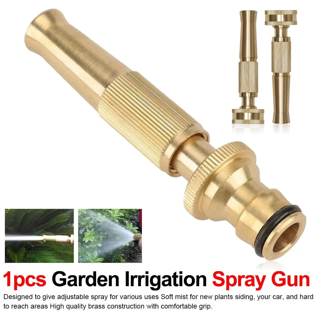 Adjustable Brass Sprinkler Garden Hose Sprinkler System Garden Irrigation Spray Gun Car Wash Lawn Watering Water Gun
