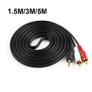 Kabel Jack Audio To 2 Rca Gold Plated 1.5 Meter / 3 Meter / 5 Meter Kabel 1 -2 Audio 3.5mm to Rca