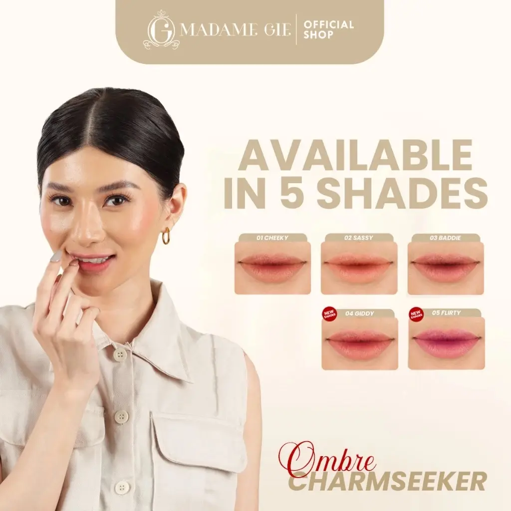 Madame Gie Charmseeker 2in1 Ombre - Make Up Lipstick Lip Matte Cream Soft Matte Finish/RF KOSMETIK