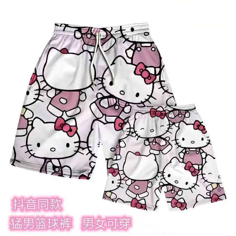 Product Introduction of Quần Soóc Hello Kitty, KD, Dành Cho Em Bé Trai Và Bé Gái, Quần Soóc Đi Biển Dáng Rộng Mùa Hè, Phong Cách Ins, Quần Dài Đến Đầu Gối, Thể Thao Thường Ngày, Quần Nam, Thích Hợp Cho Thể Thao Bóng Rổ 7