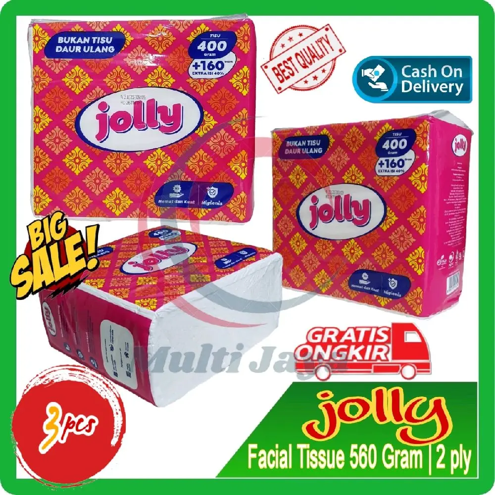 [ Paket 3 pcs ] Tissue jolly facial 560 gram | tissue wajah Lembut