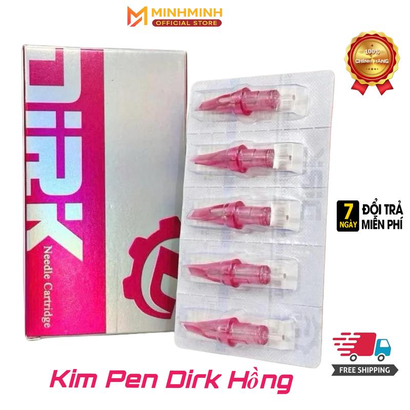  Kim Đạn Pen Dirk Hồng Máy Xăm Kim Dirk Hồng Hộp 20 kim Chính Hãng 
