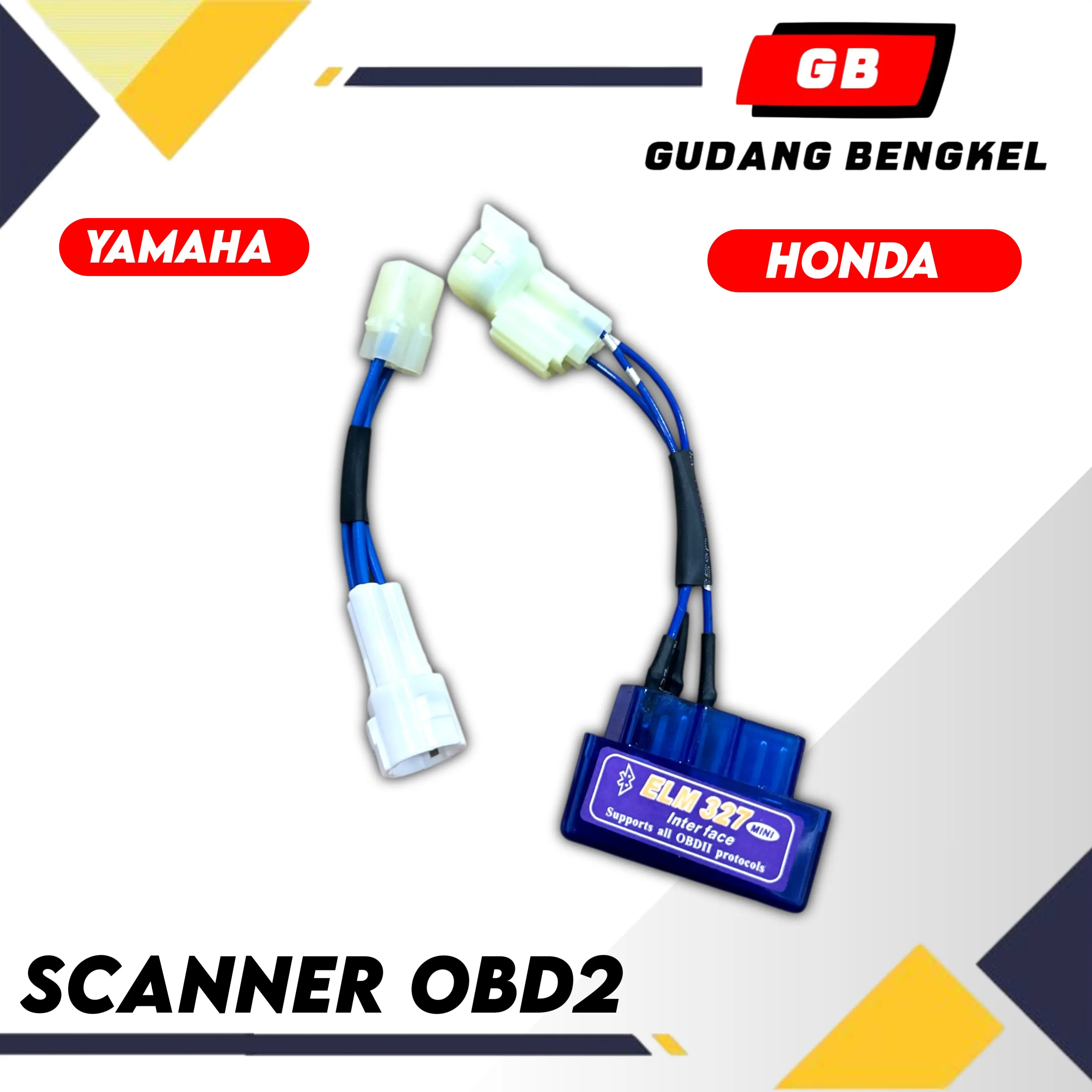 Scanner Injeksi Motor OBD2 untuk Honda Dan Yamaha Diagnostic Scan Mini ELM 327