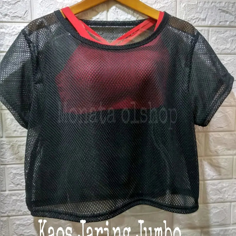 Kaos Jaring/Crop Jaring/Kaos Jaring Jumbo/Mesh Crop Jumbo Wanita (Tanpa Inner/Dalaman) 1
