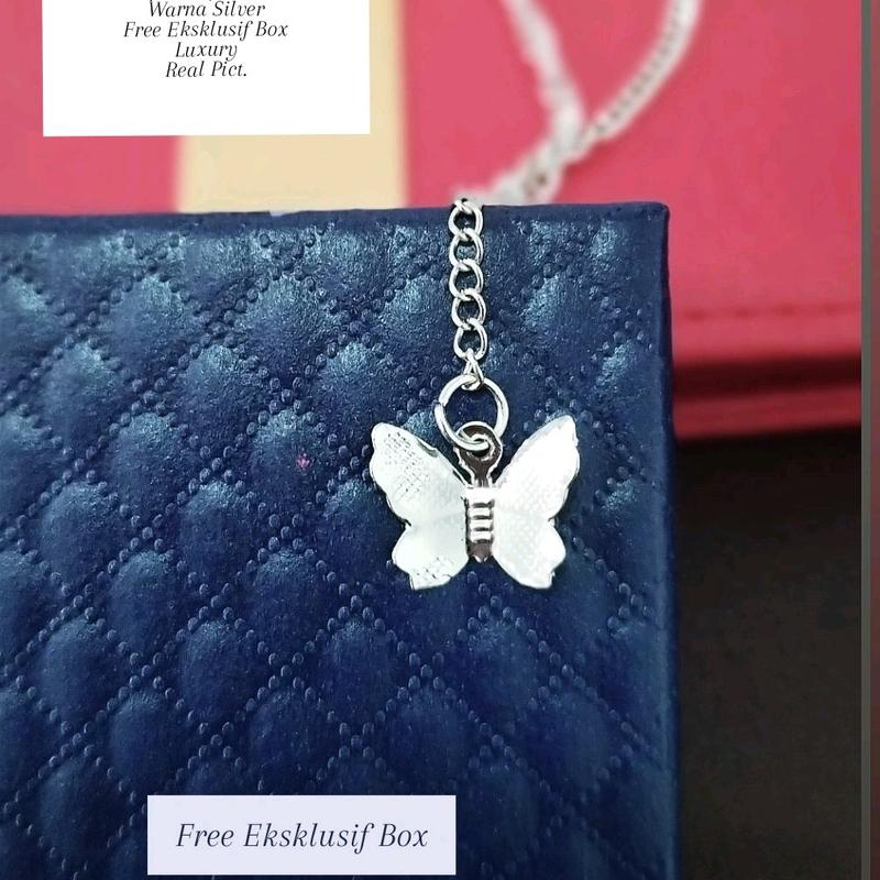 Kalung Kore fashion,liontin butterfly tanpa permata ,Free Eksklusif Box 0