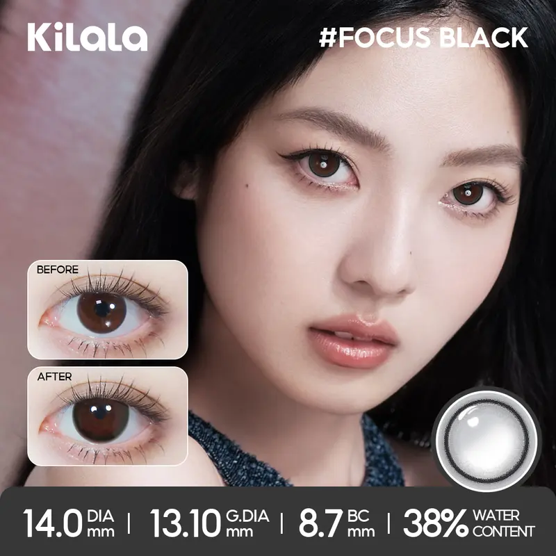 Kilala Lens 1 Ngày 10 chiếc kính áp tròng màu đen nâu xám tím DIA 14.0-14.5mm độ cận 0-7 lens siêu mỏng 0.06 mm nâng cấp thành phần giữ ẩm đeo lâu không mỏi mắt [series Sense Of Lens] 1
