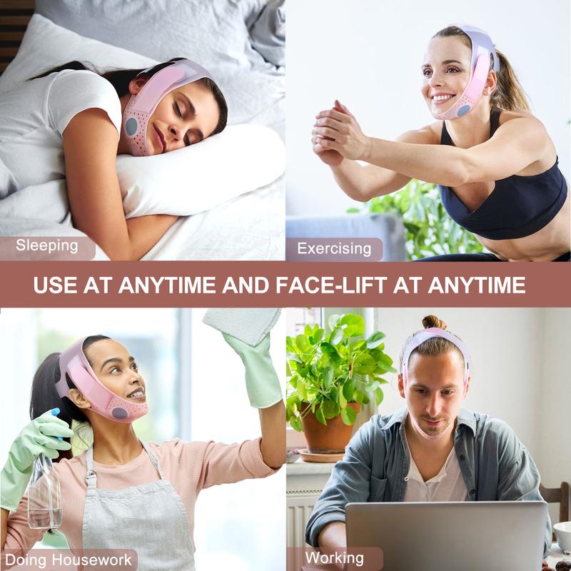 Product Introduction of JUSRON Double Chin Reducer V Line Face Lifting Tape Face Strap, Soft Silicone Chin Strap Face Shaper to Removing Double Chin for Women and Men 3