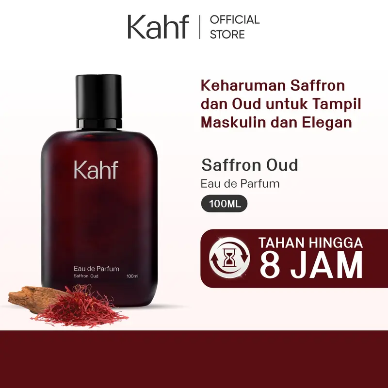 Kahf Eau de Parfum Saffron Oud 100 ml Parfum Pria Wangi Tahan Lama  Saffron Oud EDP
