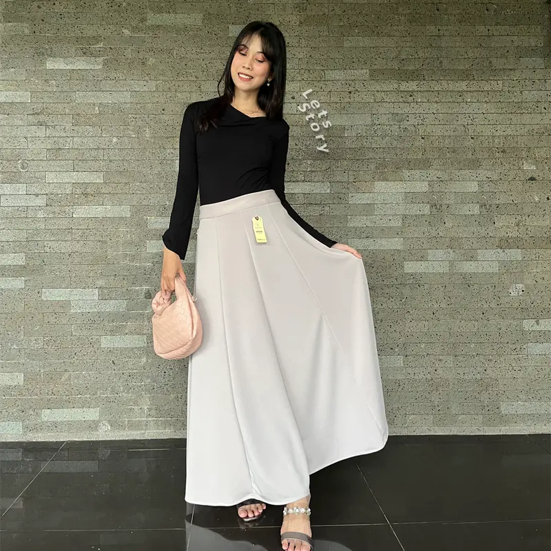 LIEFUNG Audy Skirt Rok Payung Wanita Loose Skirt Rok Wiru Wanita Jumbo bahan jatuh 1