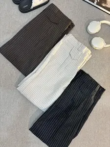 Celana Oropants Stripe Bangkok Salur Highwaist Antikusut Wanita Kekinian