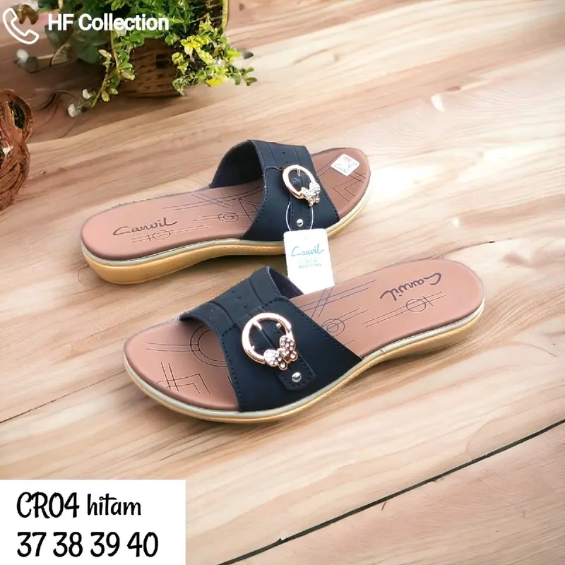 Carvil wanita sendal selop trepes wanita merk carvil size 37-40 baham sintetis 2