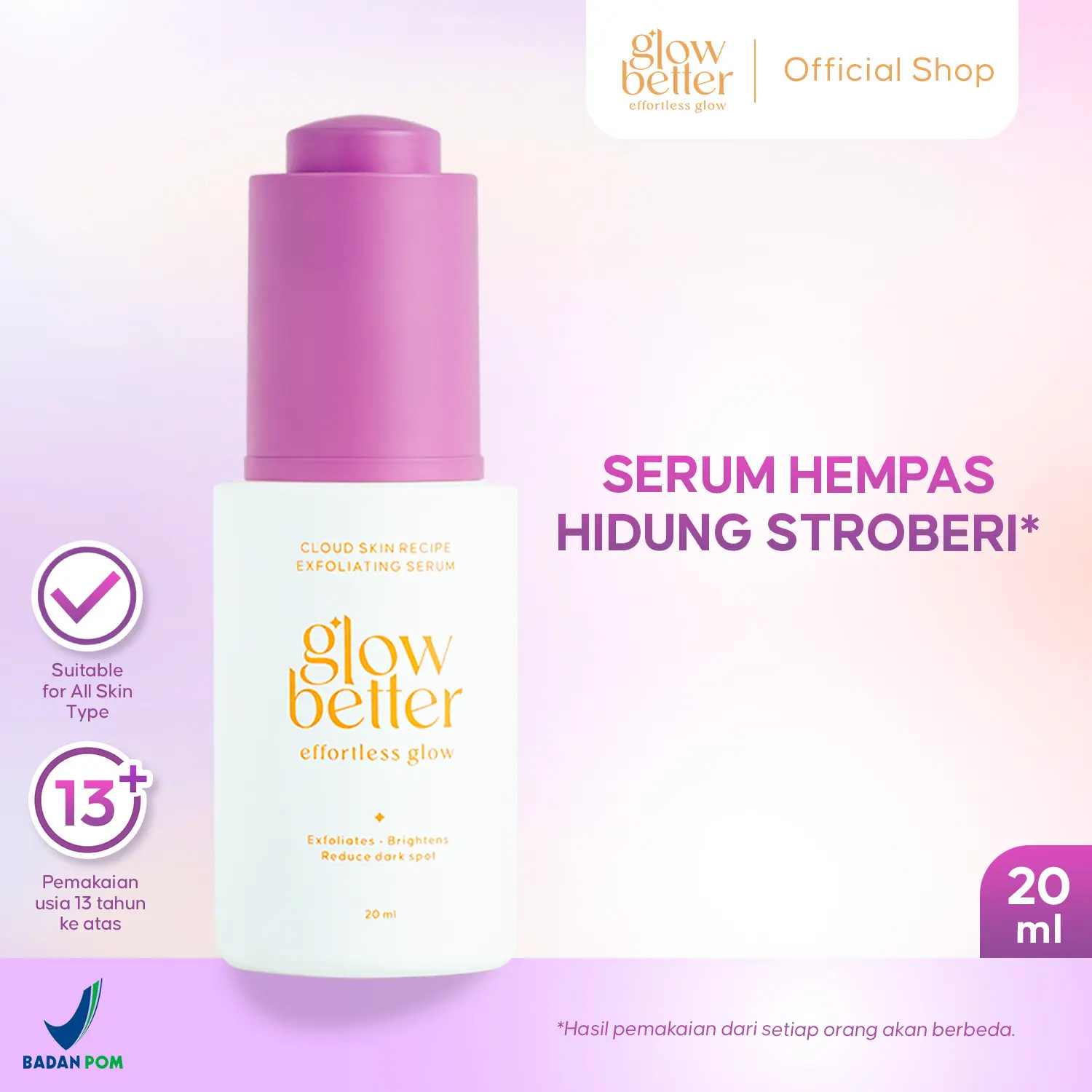 [NFS] Glow Better Cloud Skin Recipe Exfoliating Serum 20ml (ED 02/26) - Perawatan Wajah Facial Muka