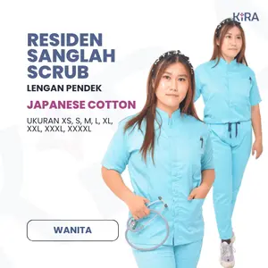 Baju Jaga Scrub Residen Sanglah Scrub– Japanese Cotton – Lengan Pendek – Perempuan