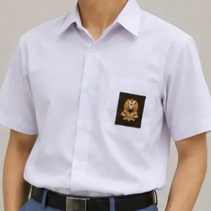 BATIK IKLIIL-SERAGAM SEKOLAH - HEM PUTIH SMA-POLOS-BADGE