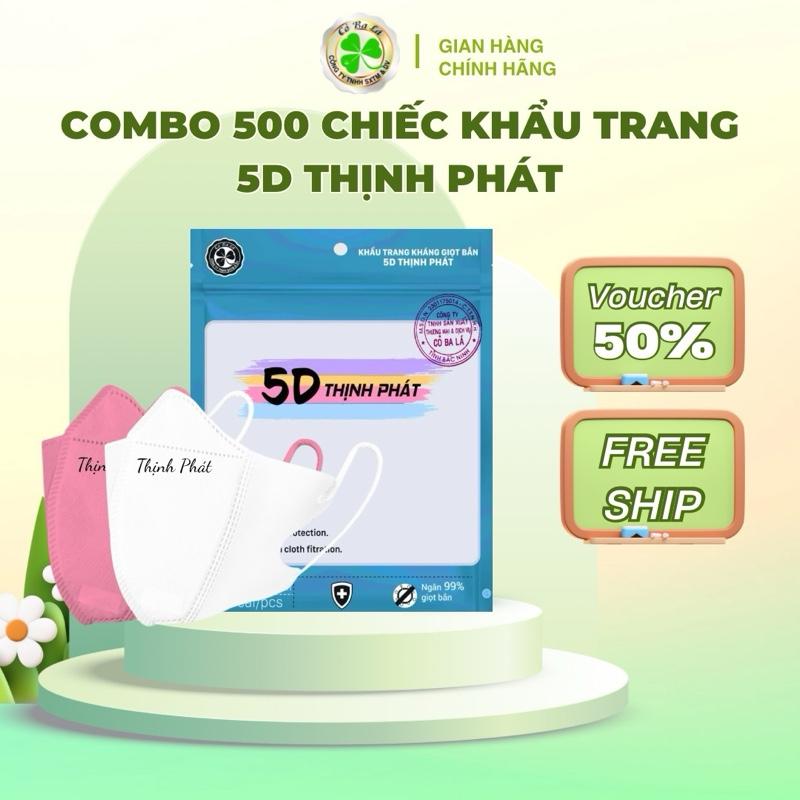500C Khẩu Trang 5D Thịnh Phát Che Mặt Chống Nắng, Chống Tia UV, Ngăn Ngừa Bụi Mịn - Khẩu Trang Chống Nắng