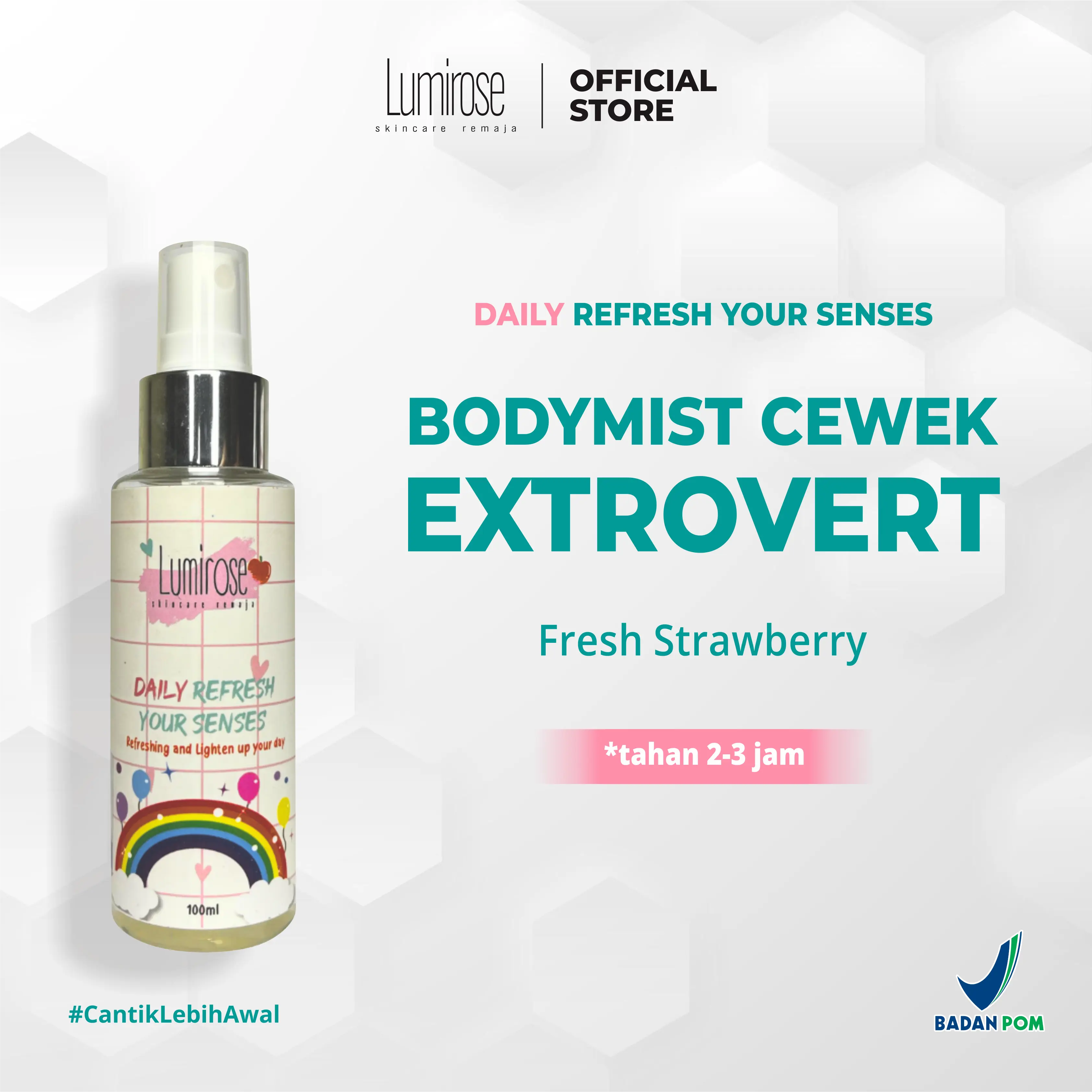 Bodymist Cewek Extrovert [Lumirose] - Fresh Strawberry Naikin Mood - Daily Refresh Your Sense