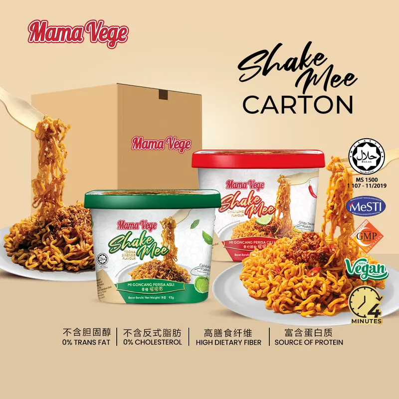 MAMAVEGE】Shake Mee【1 Carton - 18 Cups】Toona Sinensis & Chili