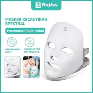 Bajiss masker wajah kecantikan masker wajah PDT cahaya 7 warna LED terapi foton alat perawatan wajah