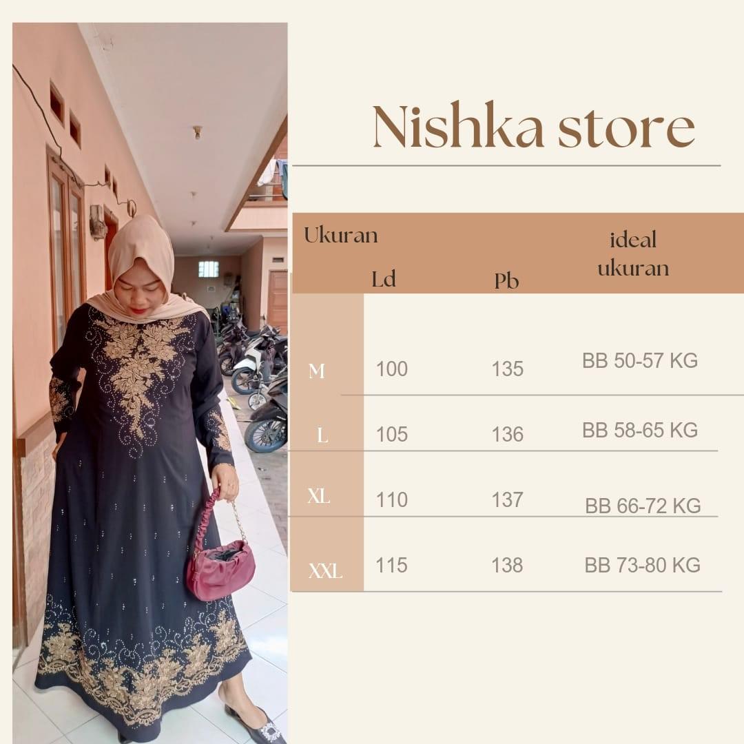 Gamis Abaya Arab Model Tabur Motif Bunga Mawar bordir tanam langsung + Mute Mewah Muslim Cantik Hitam Lembut Dress Turki Maxi Syari Kombinasi Tangan