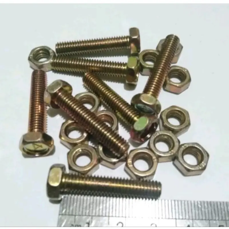BAUT + MUR KUNING BMK M6 X 30 MM ( KUNCI 10 )