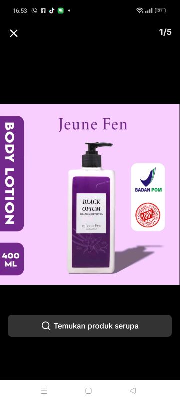 HB BPOM JEUNE FEN Black Opium Collagen Body Lotion Menutrisi Melembapkan Mencerahkan Kulit 400ml Pencerahan Hand Tubuh Tangan Pria Dan Wanita