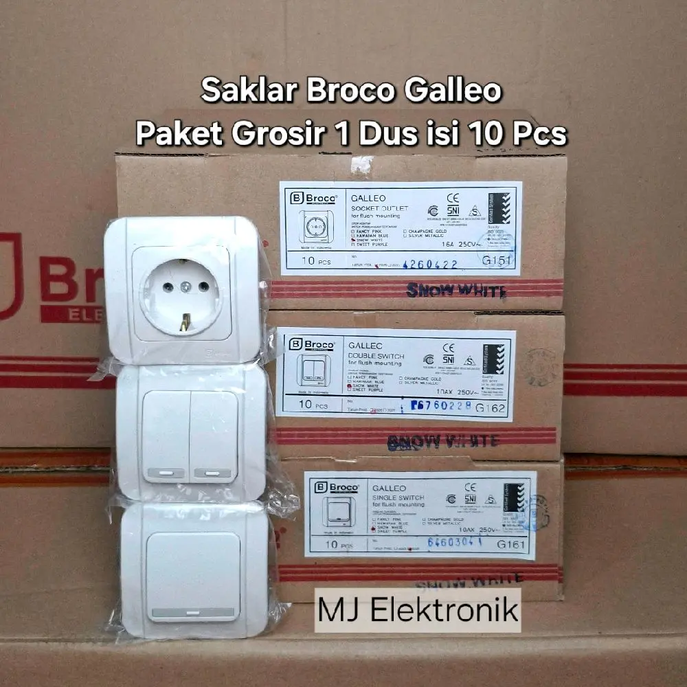 Saklar Broco Galleo Paket Grosir 1 Dus Isi 10pcs Original SNI Saklar Engkel Saklar Stop & Saklar Seri kualitas terjamin harga grosir