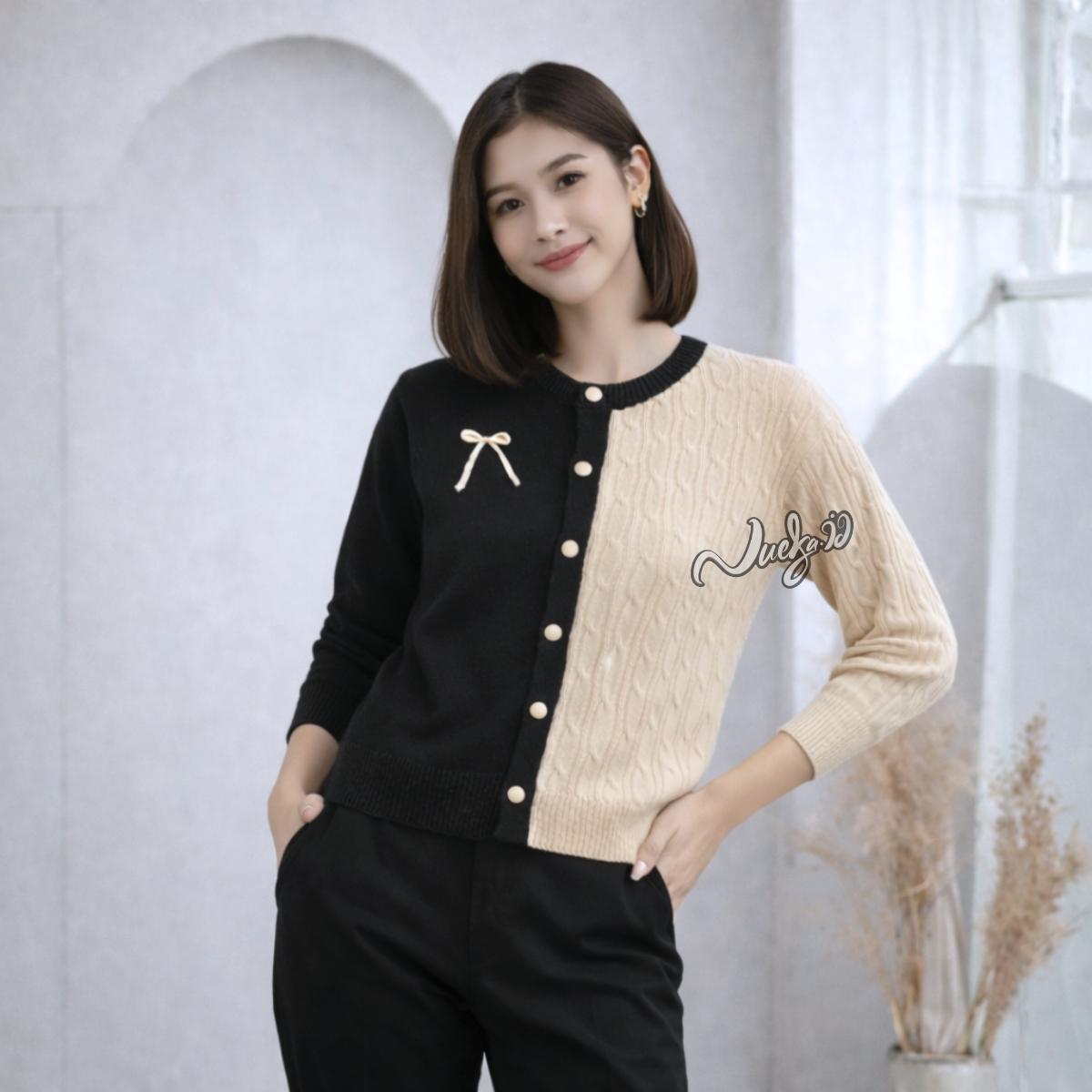 NUEKA - Prima Cuties Pita Cardy Rajut Motif Cable Korean Style
