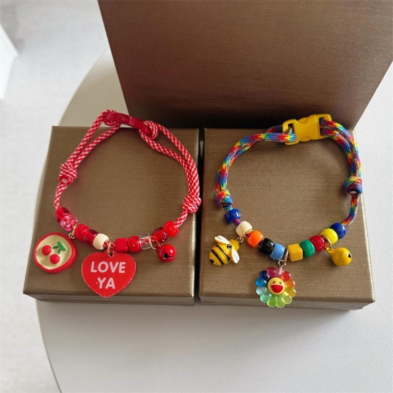 Vòng Cổ Chuông Cho Thú Cưng, Dệt Cho Chó Con, Có Thể Điều Chỉnh, Vòng Cổ Nụ Cười, Thích Hợp Cho Mèo, Đồ Dùng Cho Thú Cưng