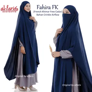 Fahira French Khimar Long Crinkle Airflow Premium Free Cadar, French Khimar Jumbo