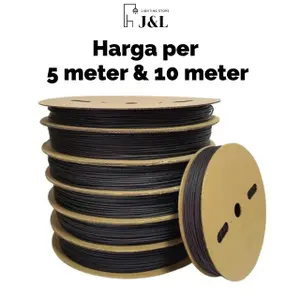 Selang Bakar Isolasi Hitam 1mm 2mm 3mm 4mm 5mm 6mm serat  pembungkus plastic heat shrink selang  bakar isolasi  bakar
