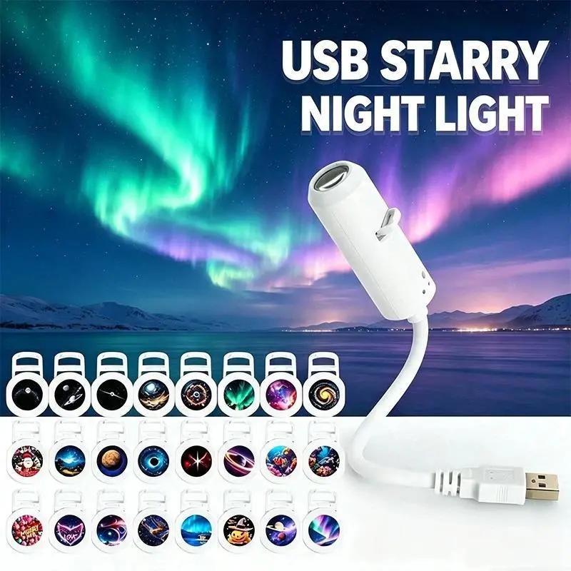 USB Galaxy chiếu ánh sáng ban đêm 360 ° xoay led bầu trời đầy sao môi trường…