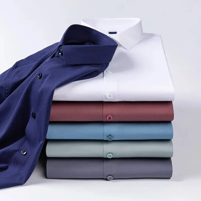 BEST SELLER Kemeja Alisan Pria Polos Slimfit Kemeja Pria Lengan Panjang Putih 7