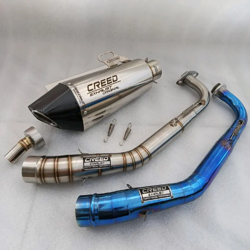 100% CREED EXHAUST ORIGINAL SUARA NGEBASS COCOK UNTUK MOTOR, n max old/new,aerox old/new,pcx150/160,adv150/160,vario160,mio j/m3/sporty/smaile/gt,vario125/150 led/new,vario125 bohlam/techno,vario110 fi,vario 110karbu,beat karbu/fi lama/street/deluxe, dll 2