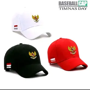 Topi Baseball Cap Distro Garuda Indonesia Bahan Drill Katun Tebal Pengait untuk Pria Wanita Kemerdekaan 17 Agustus 1945