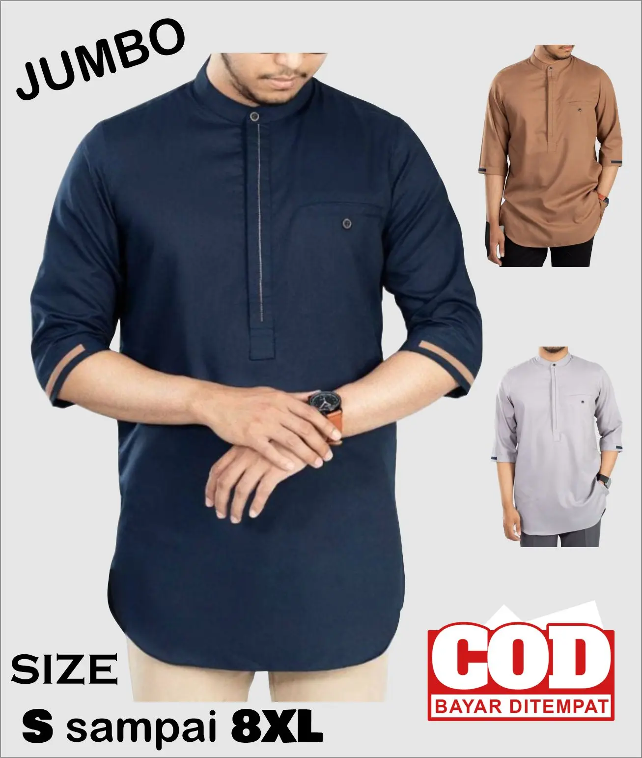 BAJU KOKO KURTA LENGAN 3/4 PRIA DEWASA TERLARIS