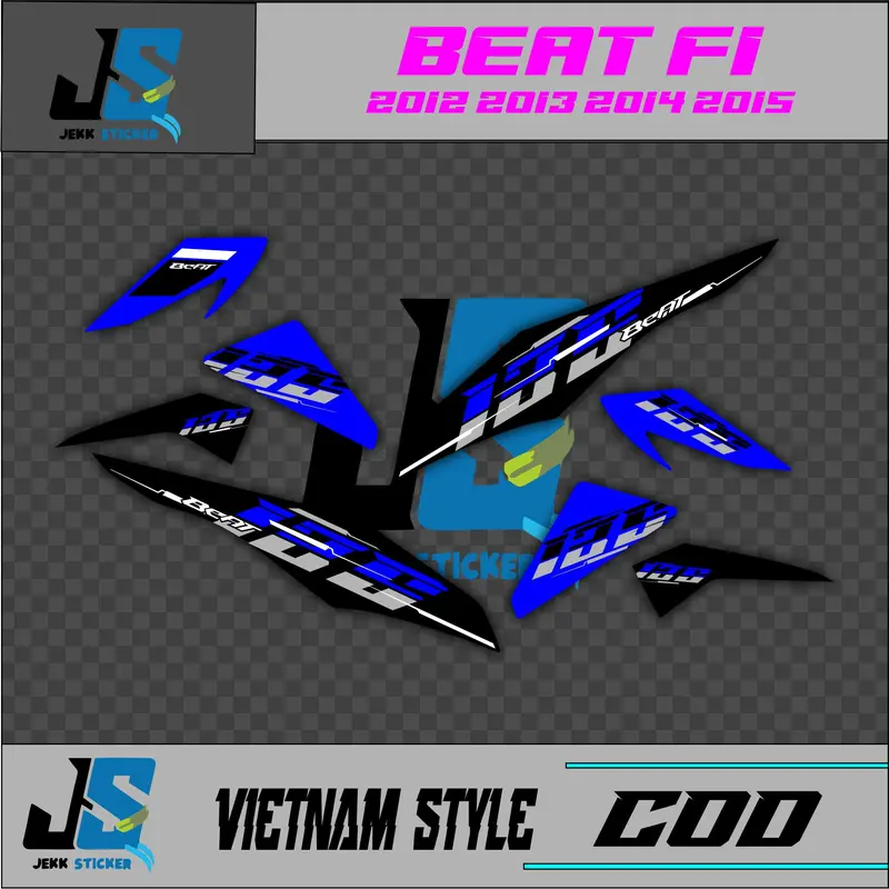 STRIPING SIMPEL HONDA BEAT FI DESAIN VIETNAM STYLE 04 NEW 125  SUDAH DICUTING TINGGAL TEMPEL 2